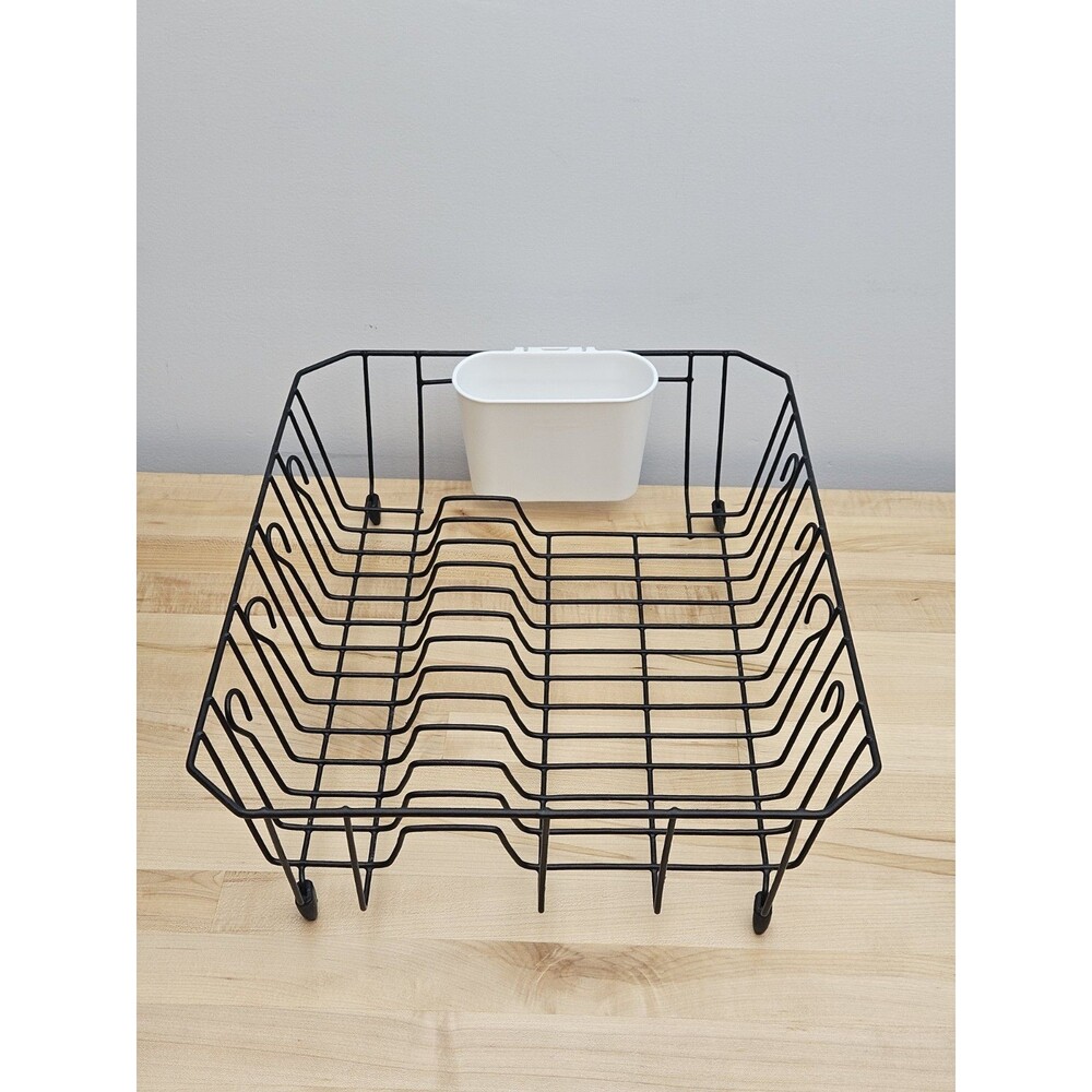 Rubbermaid Wire Large DISH DRAINER Drying Rack with Utensil Cup Black 6032